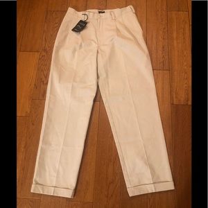 NWT Men’s IZOD Stain/Wrinkle Free American Chino Pants—Tan/Cream—Size 32 x 32
